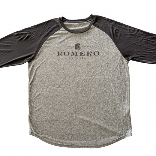 Men's Grey & Black Baseball Shirt