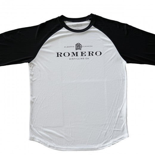 Men's White & Black Baseball Shirt
